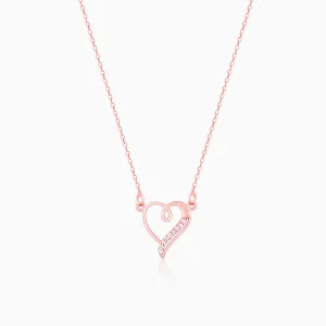 Rose Gold Curl Heart Necklace Giva