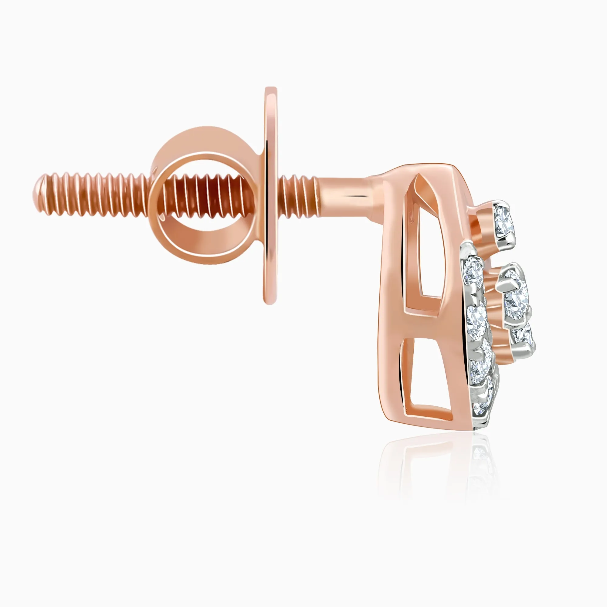 Rose Gold Dazzle Duo Diamond Earrings Giva