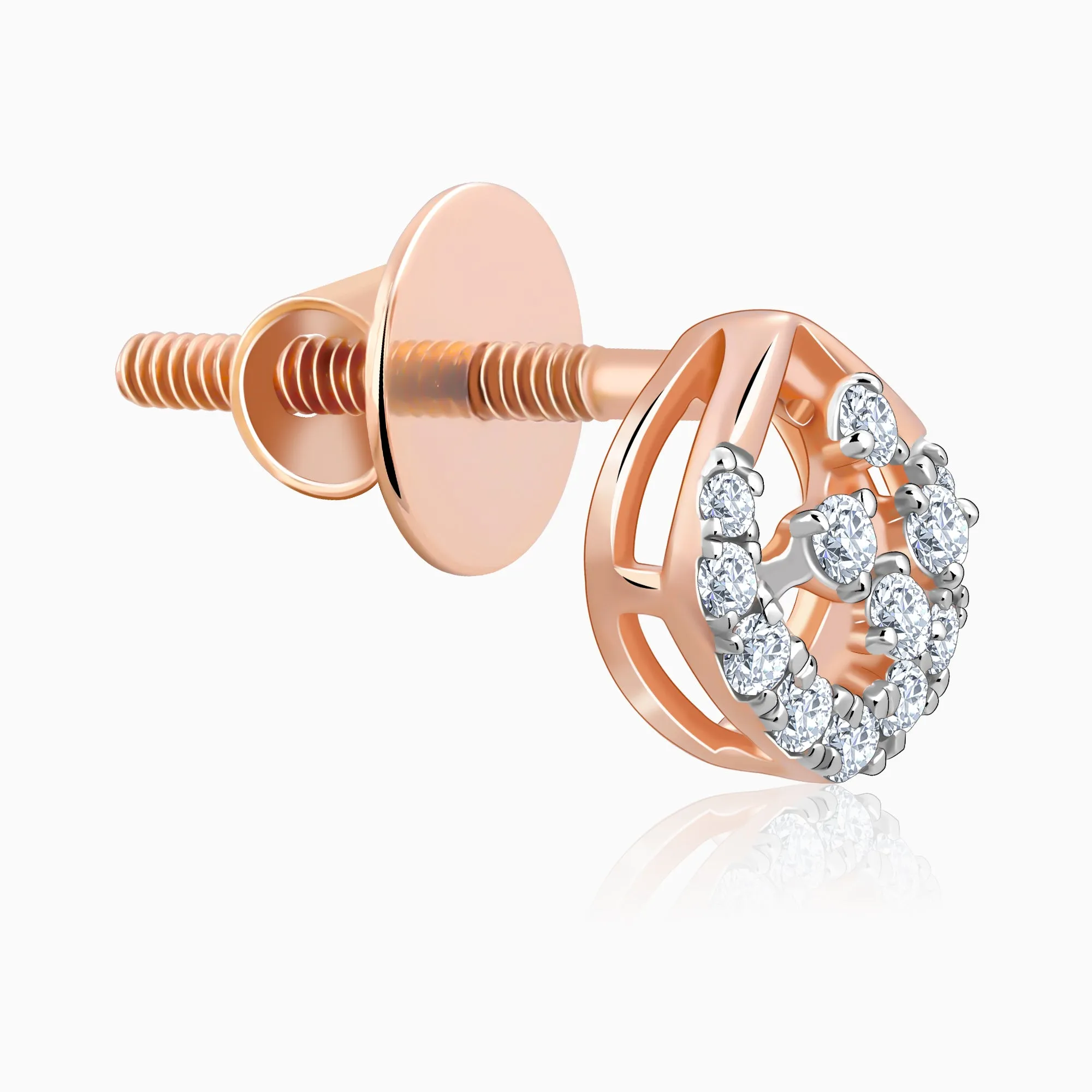 Rose Gold Dazzle Duo Diamond Earrings Giva