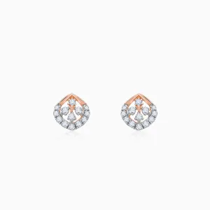Rose Gold Dazzle Duo Diamond Earrings Giva
