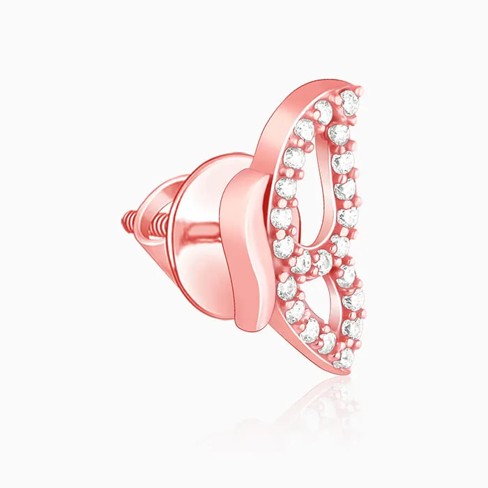 Rose Gold Dazzling Butterfly Earrings Giva