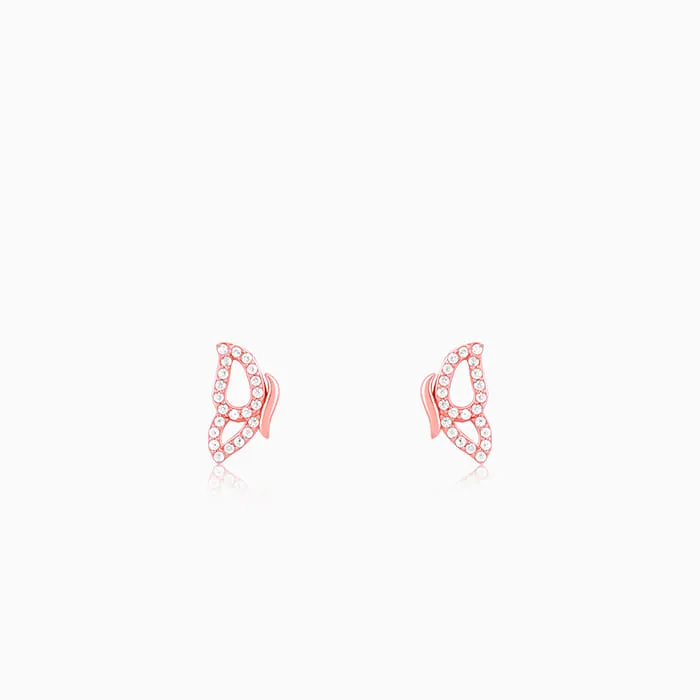 Rose Gold Dazzling Butterfly Earrings Giva