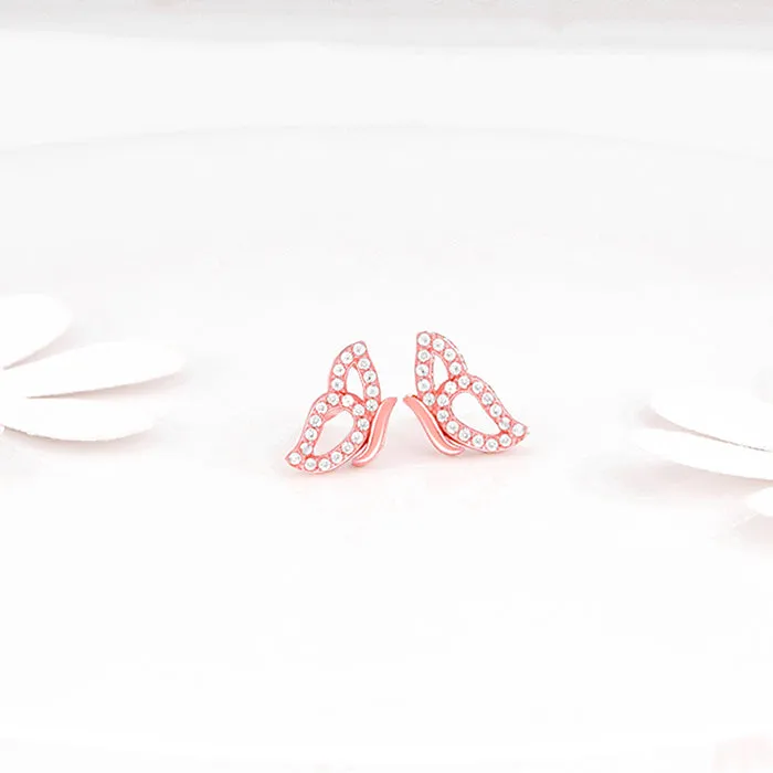 Rose Gold Dazzling Butterfly Earrings Giva