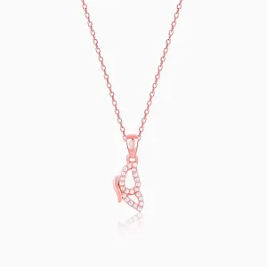 Rose Gold Dazzling Butterfly Pendant With Link Chain Giva