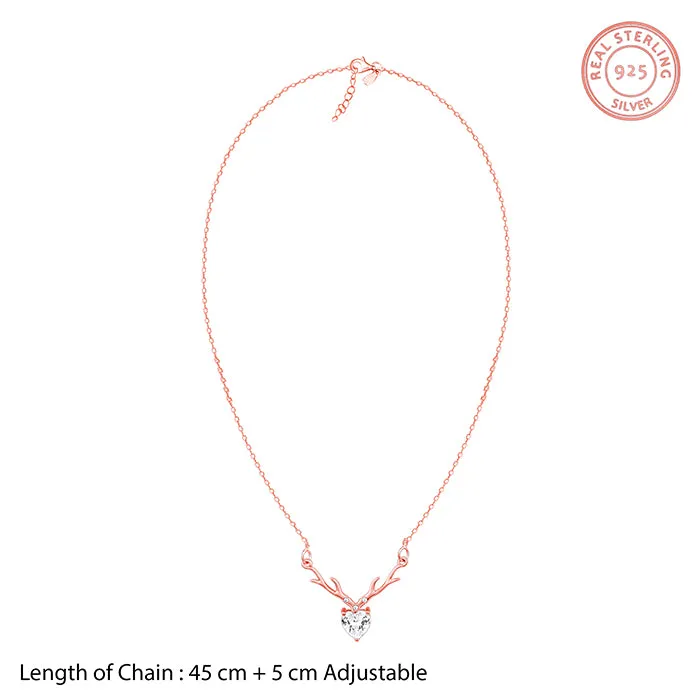 Rose Gold Deer Heart Necklace Giva