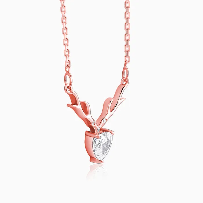 Rose Gold Deer Heart Necklace Giva