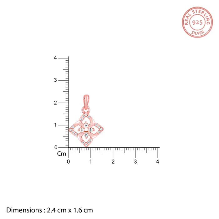 Rose Gold Double Rosette Pendant with Link Chain Giva