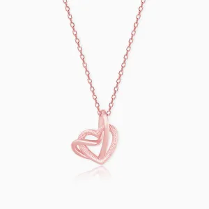 Rose Gold Double Trouble Heart Pendant With Link Chain Giva