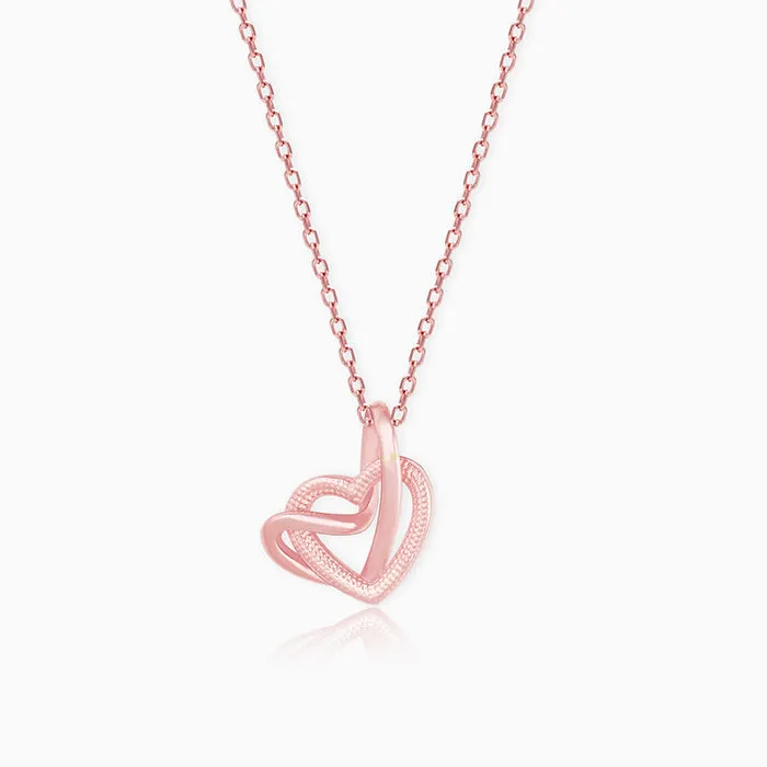 Rose Gold Double Trouble Heart Pendant With Link Chain Giva