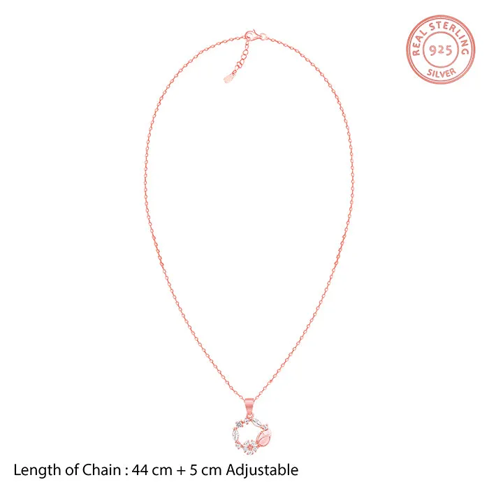Rose Gold Drop Wreath Pendant With Link Chain Giva