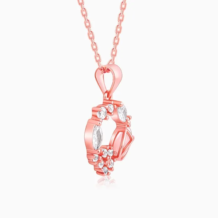 Rose Gold Drop Wreath Pendant With Link Chain Giva