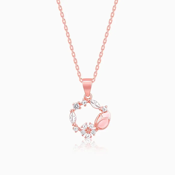 Rose Gold Drop Wreath Pendant With Link Chain Giva