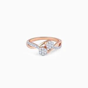 Rose Gold Dual Wavy Diamond Ring Giva