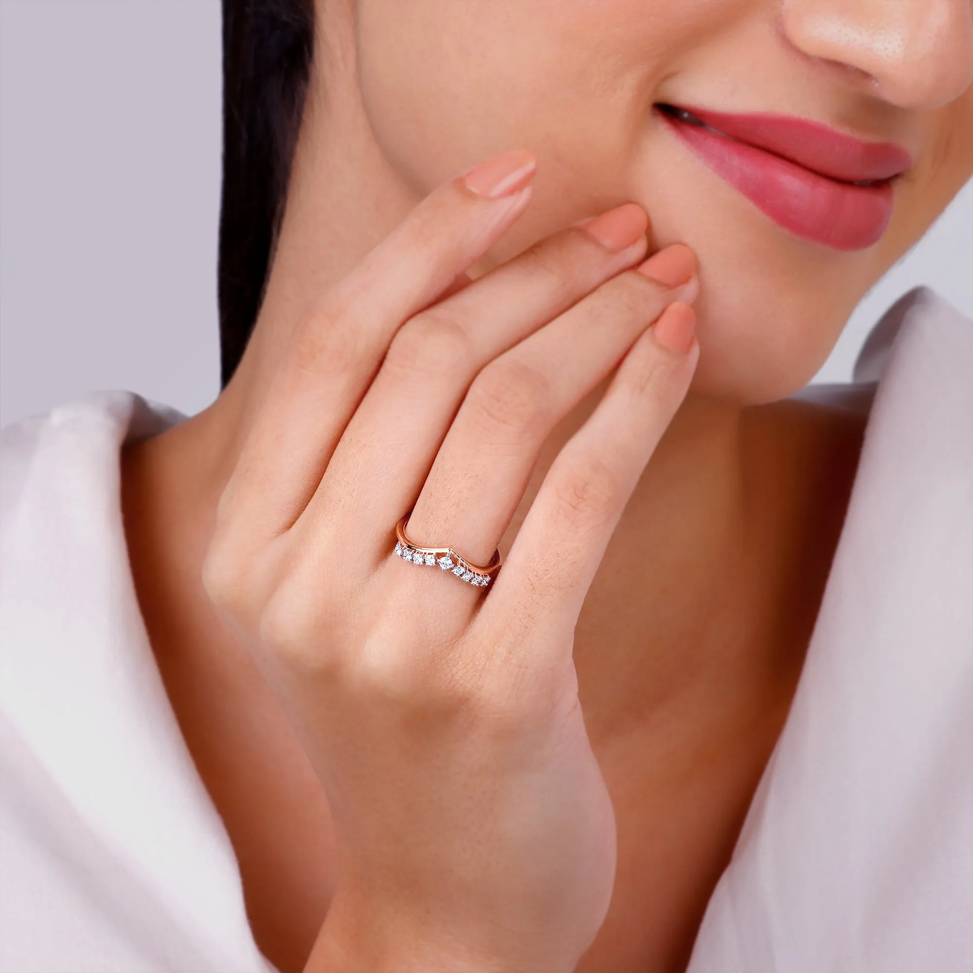 Rose Gold Elegant Pear Diamond Ring Giva