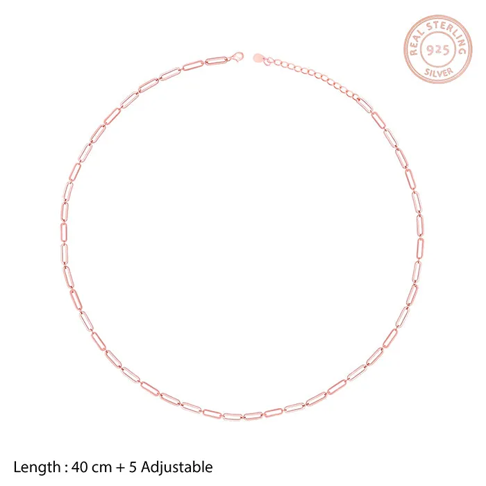 Rose Gold Elongated Link Chain Necklace Giva