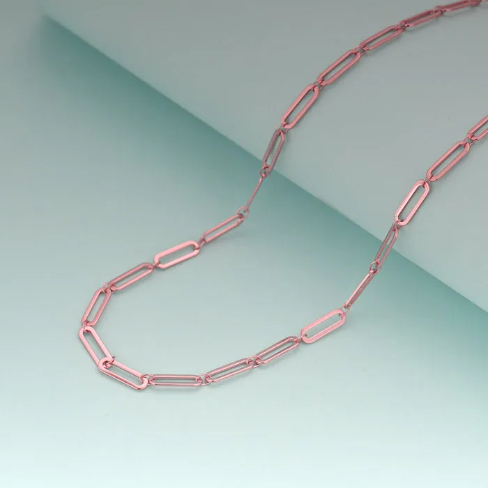 Rose Gold Elongated Link Chain Necklace Giva