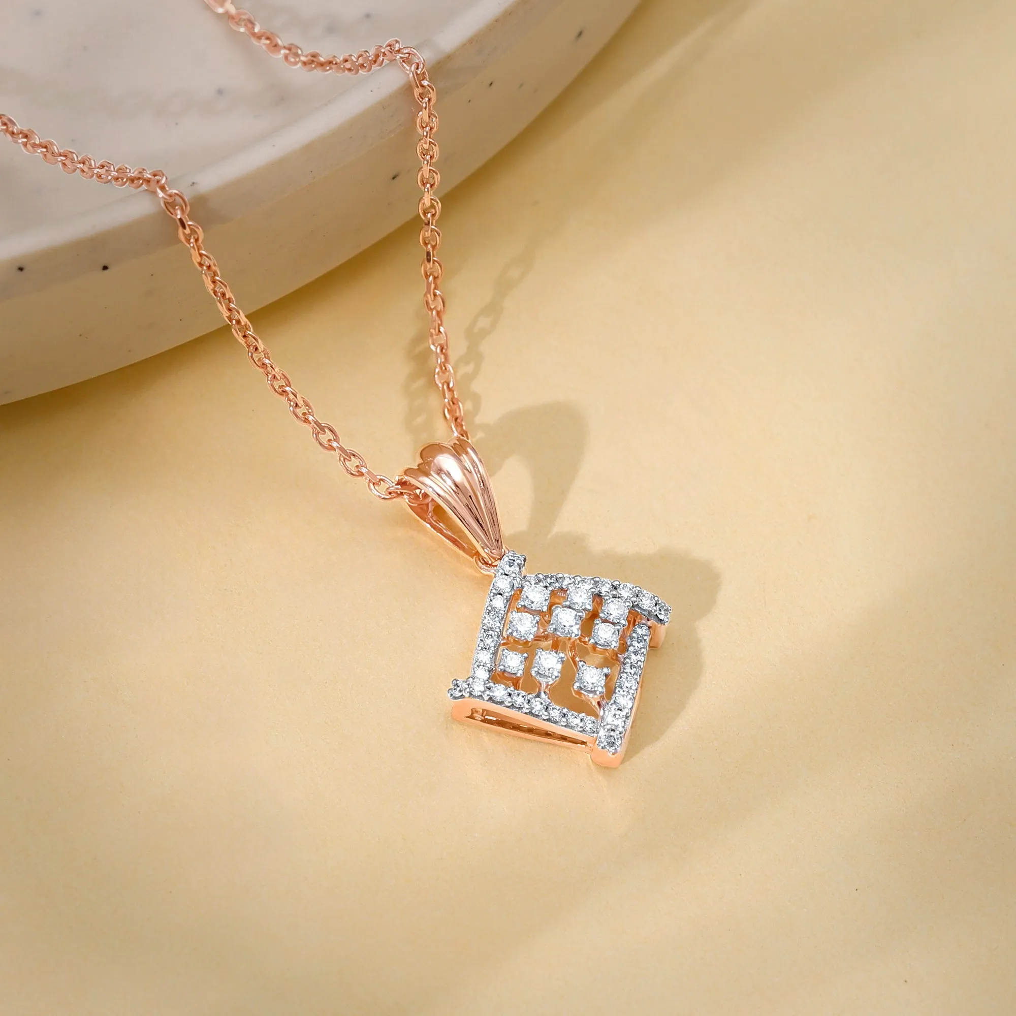 Rose Gold Enigma Diamond Pendant Giva