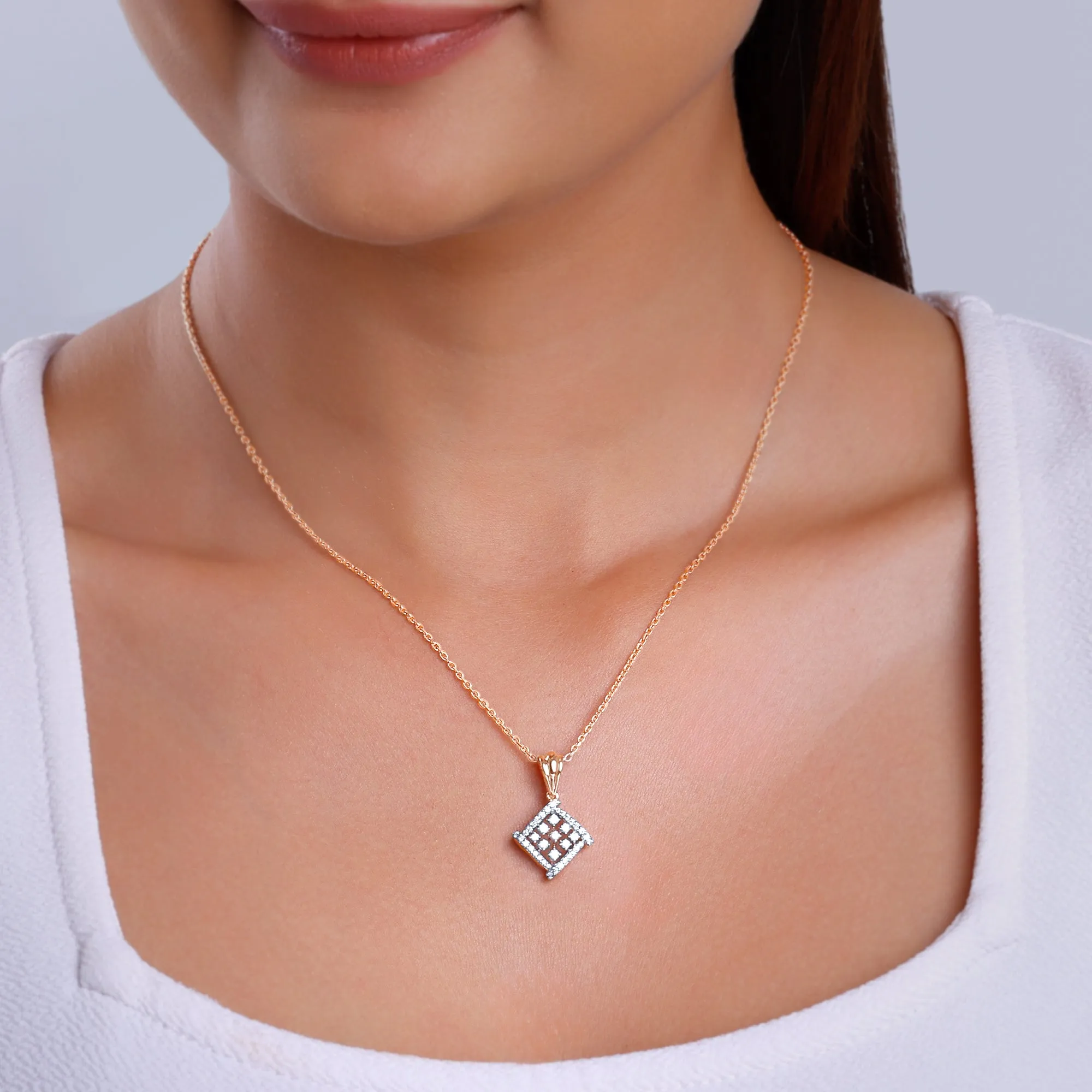 Rose Gold Enigma Diamond Pendant Giva