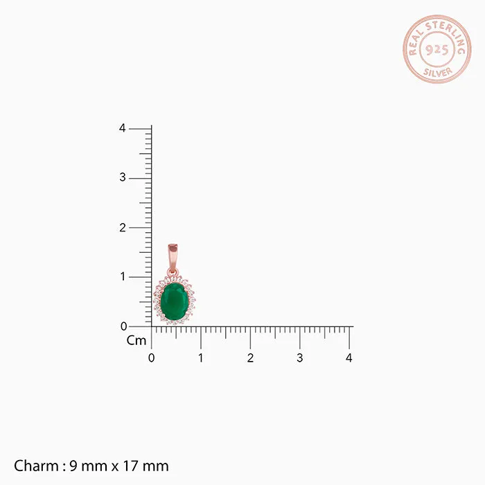 Rose Gold Evergreen Halo Pendant With Link Chain Giva