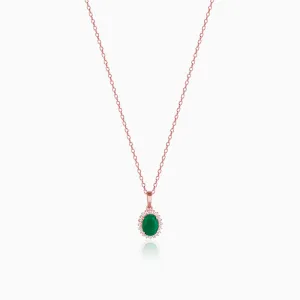 Rose Gold Evergreen Halo Pendant With Link Chain Giva