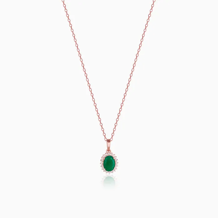 Rose Gold Evergreen Halo Pendant With Link Chain Giva