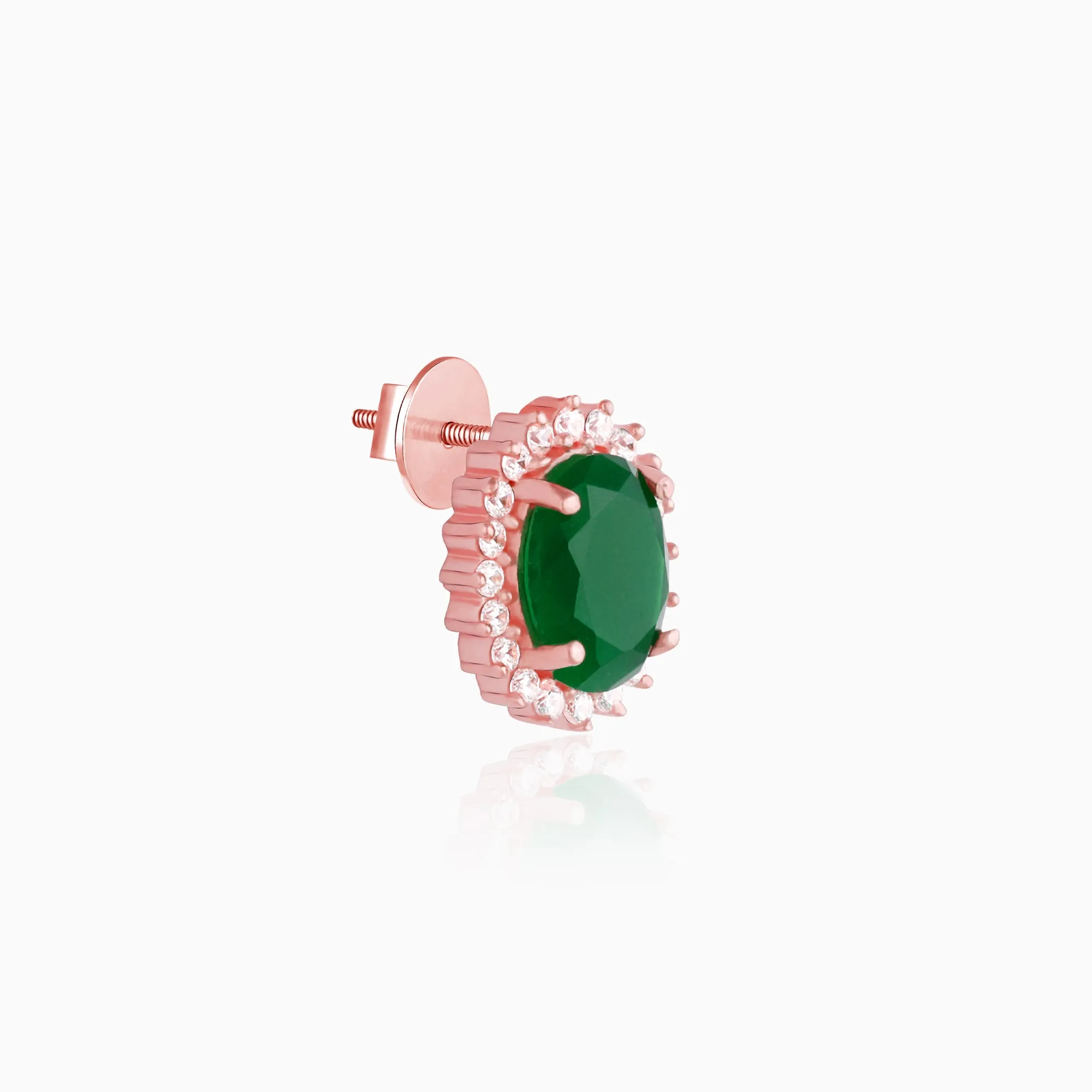Rose Gold Evergreen Halo Studs Giva