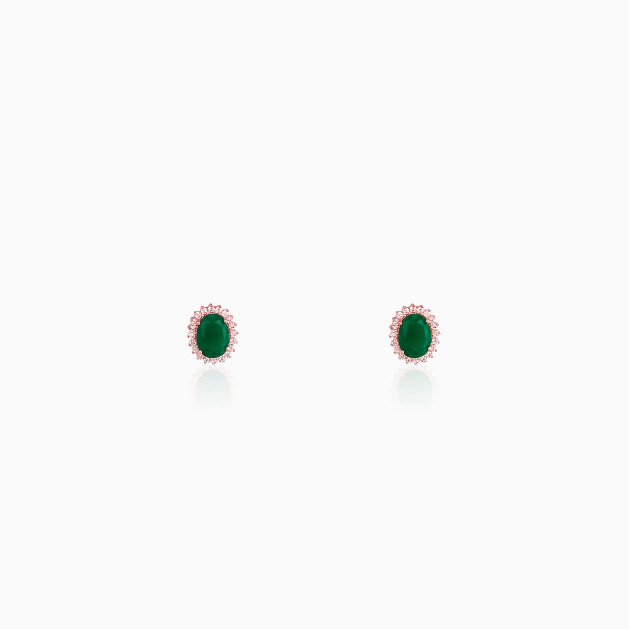 Rose Gold Evergreen Halo Studs Giva