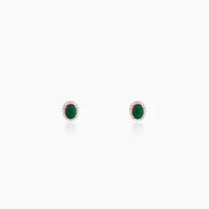 Rose Gold Evergreen Halo Studs Giva
