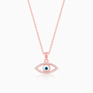 Rose Gold Evil Eye Pendant wiith Link Chain Giva