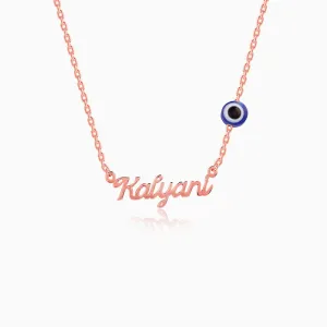 Rose Gold Evil Eye Personalised Name Necklace Giva