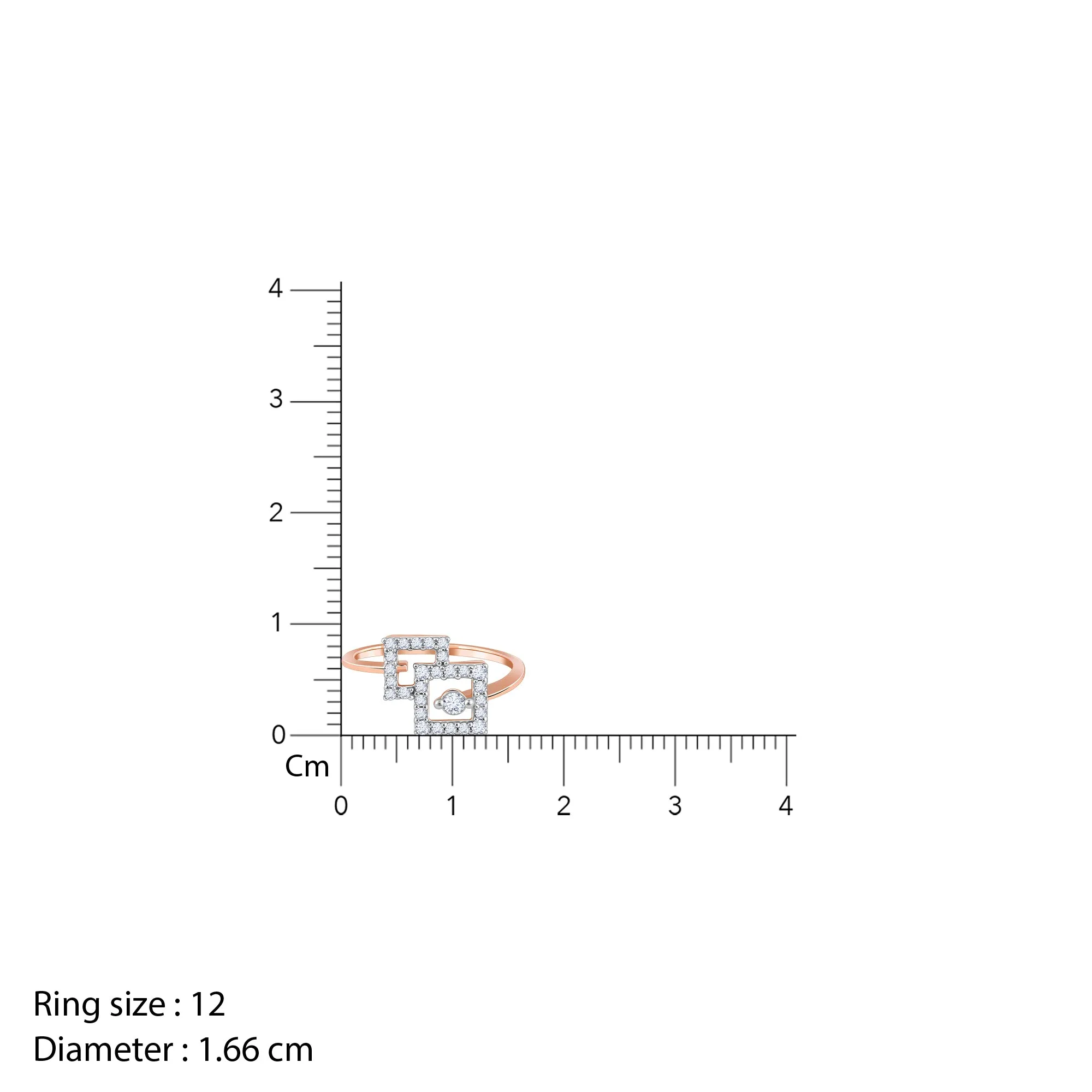 Rose Gold Fair and Square Diamond Ring Giva
