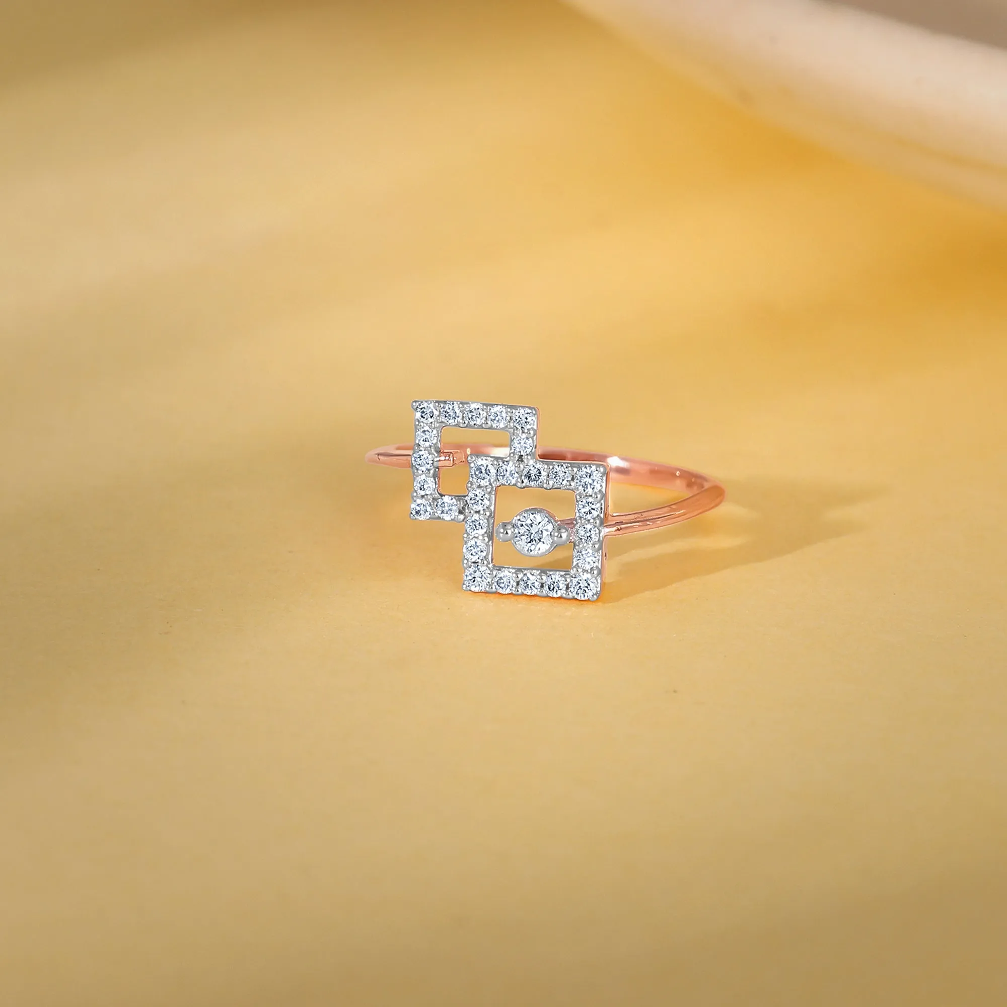 Rose Gold Fair and Square Diamond Ring Giva