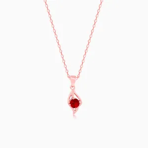 Rose Gold Falling Dew in Red Pendant With Link Chain Giva