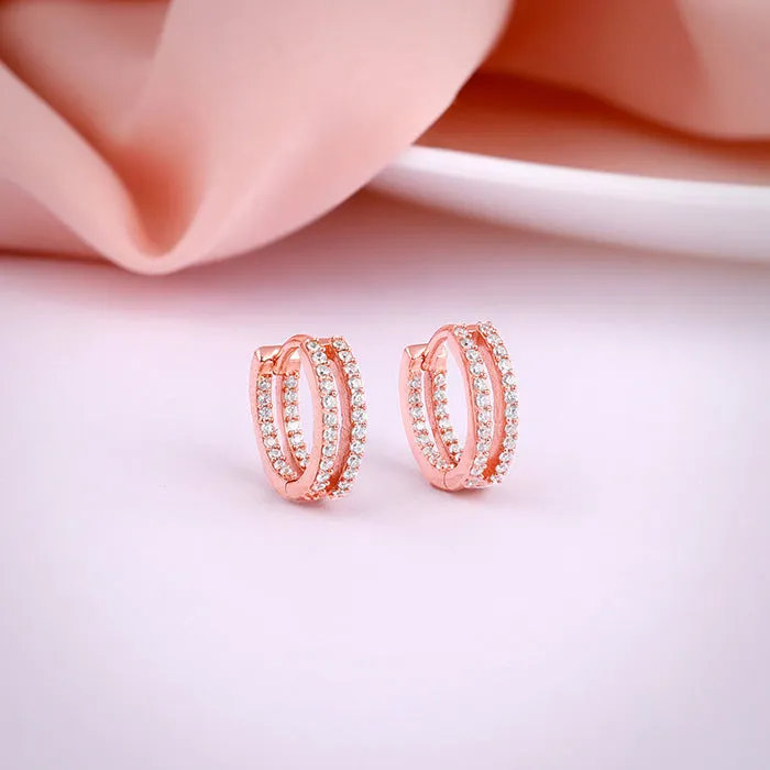 Rose Gold Flaunted Hoop Earrings Giva