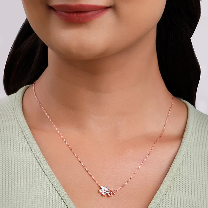 Rose Gold Flora Drape Necklace Giva