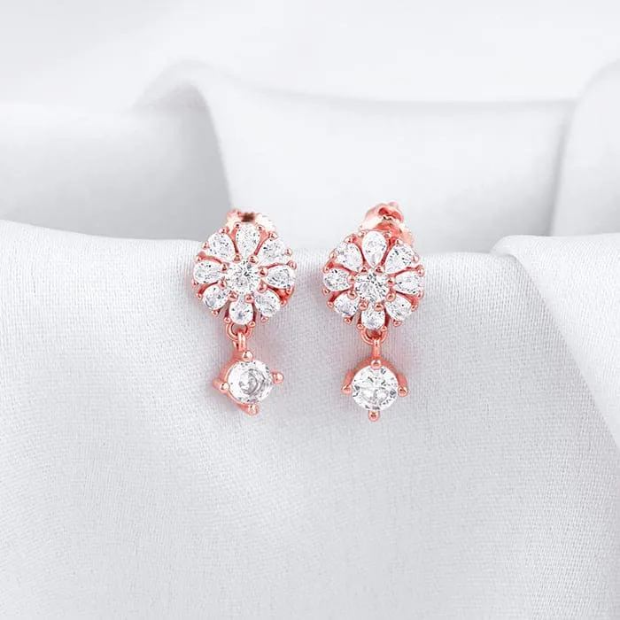 Rose Gold Floral Earrings Giva