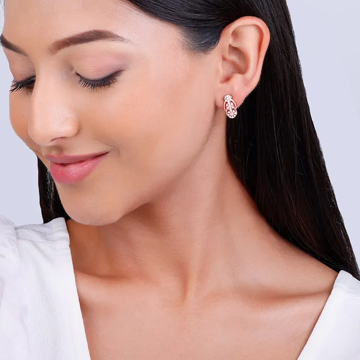 Rose Gold Floral Edifice Earrings Giva