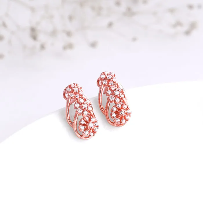 Rose Gold Floral Edifice Earrings Giva