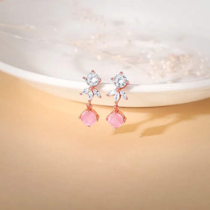 Rose Gold Floral Embrace Drop Earrings Giva