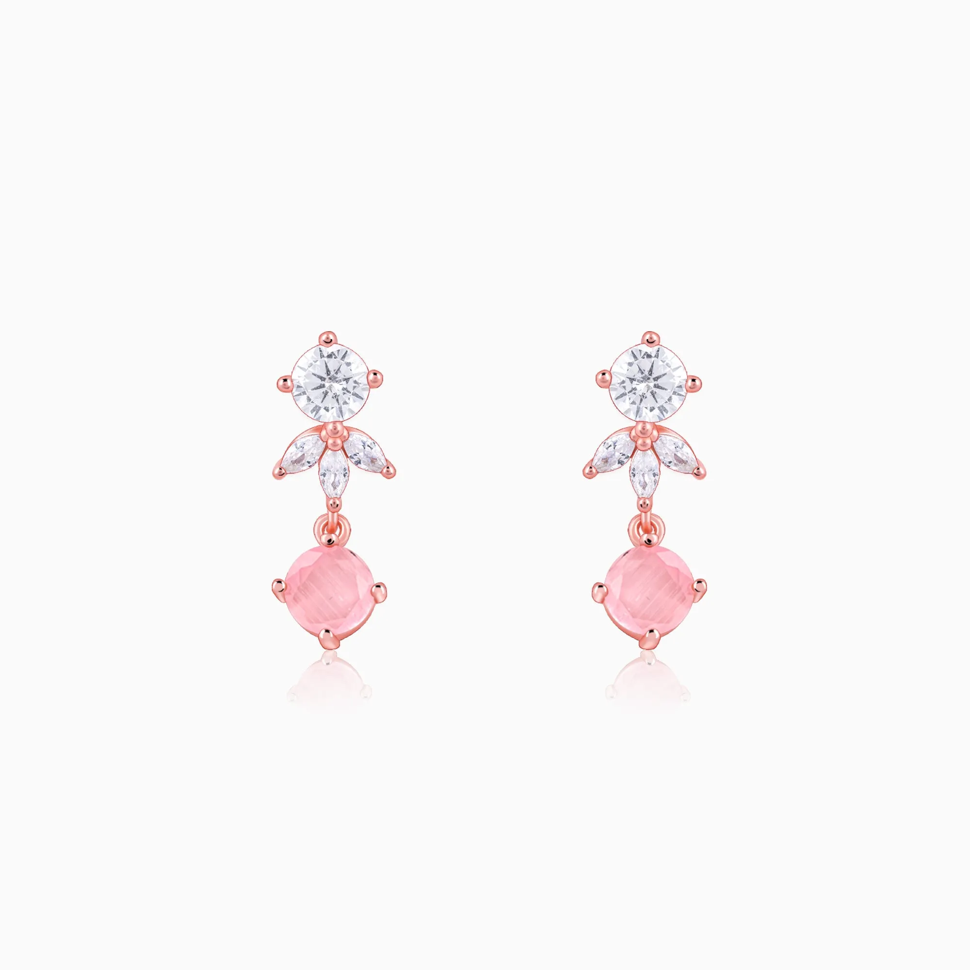 Rose Gold Floral Embrace Drop Earrings Giva