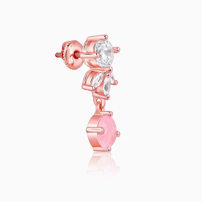Rose Gold Floral Embrace Drop Earrings Giva