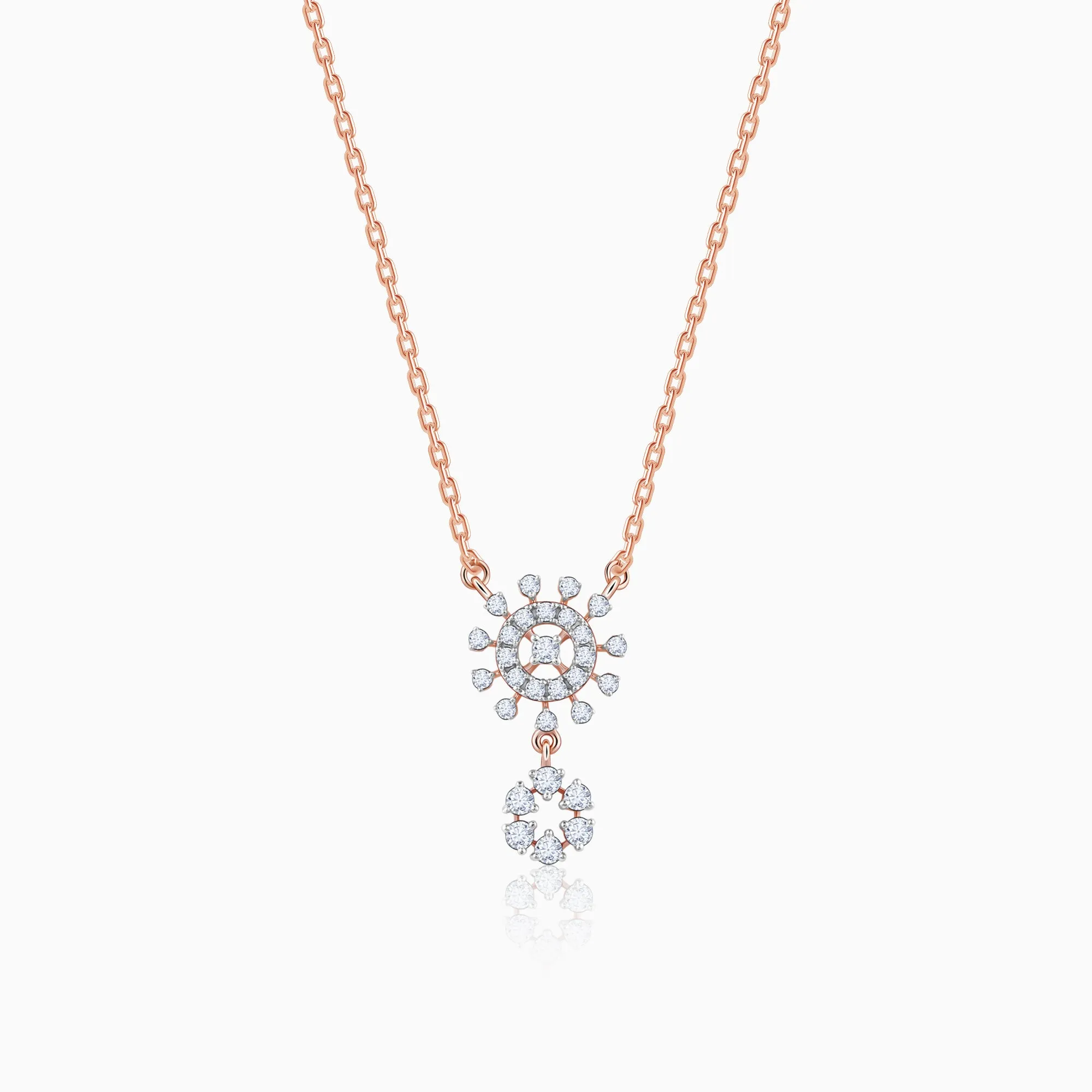 Rose Gold Floral Glimmer Diamond Necklace Giva