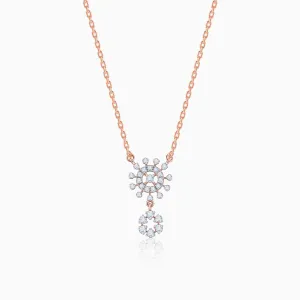 Rose Gold Floral Glimmer Diamond Necklace Giva