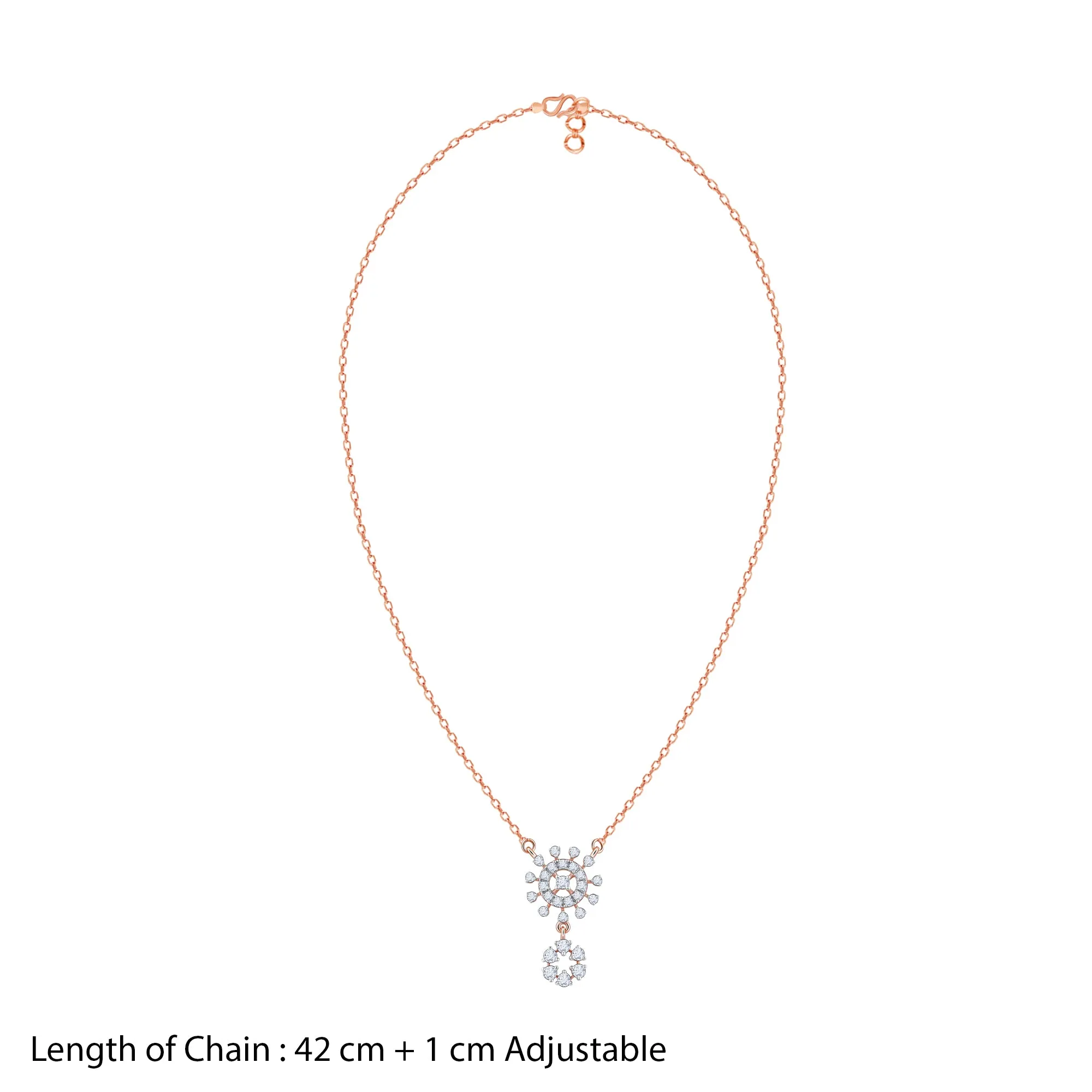 Rose Gold Floral Glimmer Diamond Necklace Giva