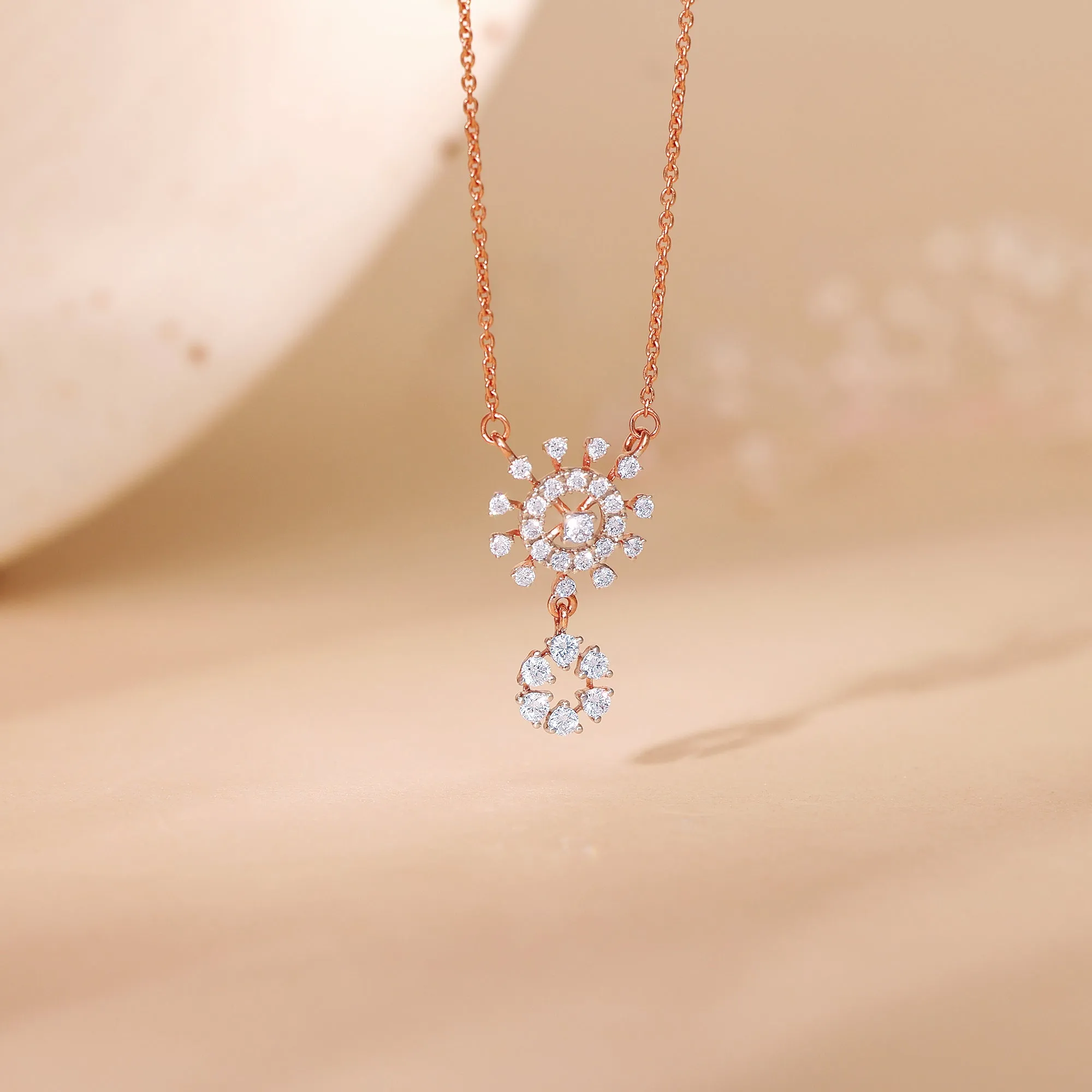 Rose Gold Floral Glimmer Diamond Necklace Giva