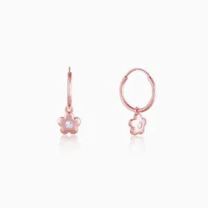Rose Gold Floral Hoop Earrings Giva