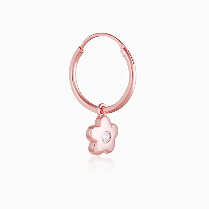 Rose Gold Floral Hoop Earrings Giva
