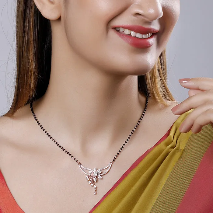 Rose Gold Floral Love Bond Mangalsutra Giva