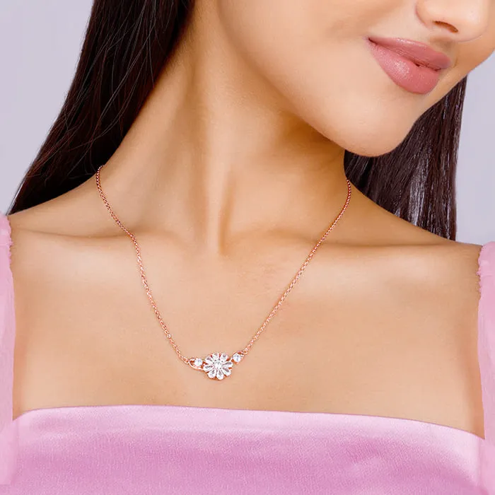 Rose Gold Floral Necklace Giva
