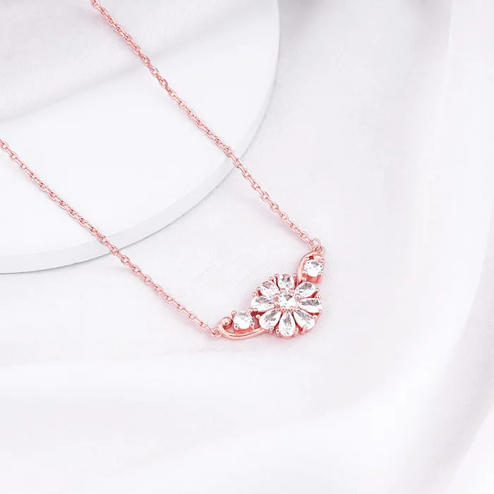 Rose Gold Floral Necklace Giva